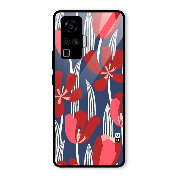 Artistic Tulips Glass Back Case for Vivo X50 Pro