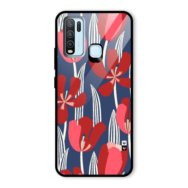 Artistic Tulips Glass Back Case for Vivo Y30