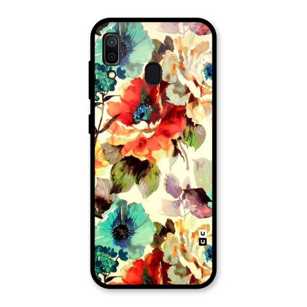 Artsy Bloom Flower Glass Back Case for Galaxy A30