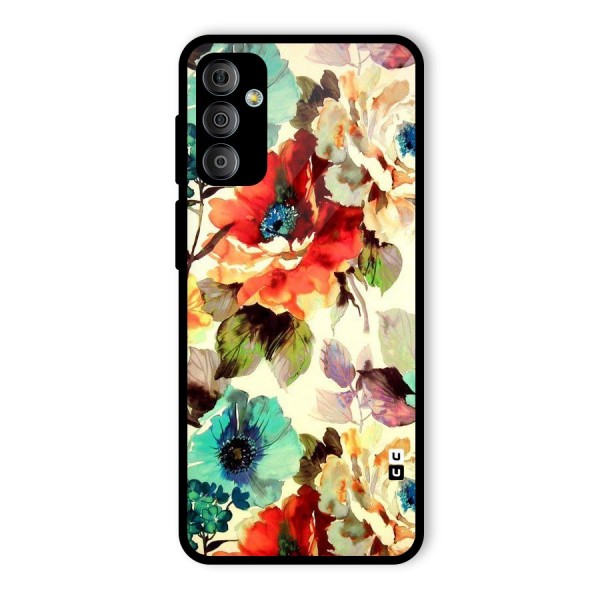 Artsy Bloom Flower Glass Back Case for Galaxy F23