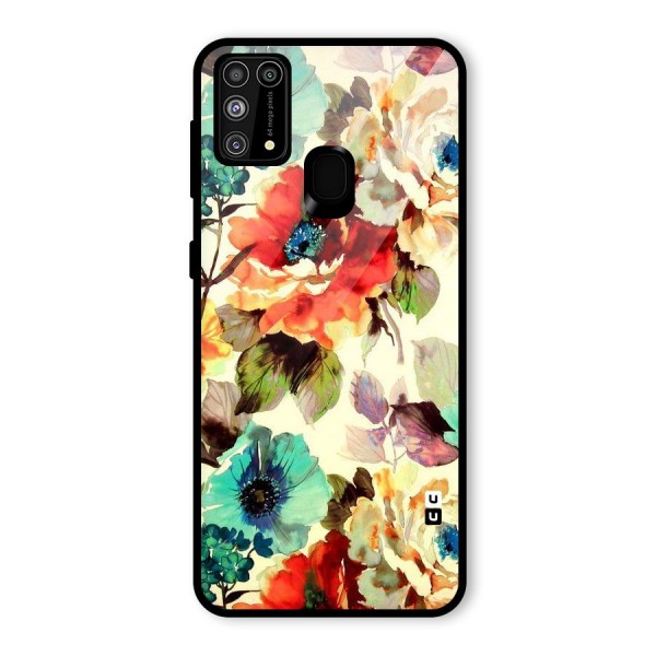 Artsy Bloom Flower Glass Back Case for Galaxy M31