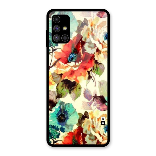 Artsy Bloom Flower Glass Back Case for Galaxy M51