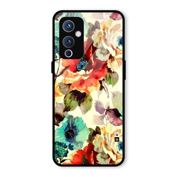 Artsy Bloom Flower Glass Back Case for OnePlus 9