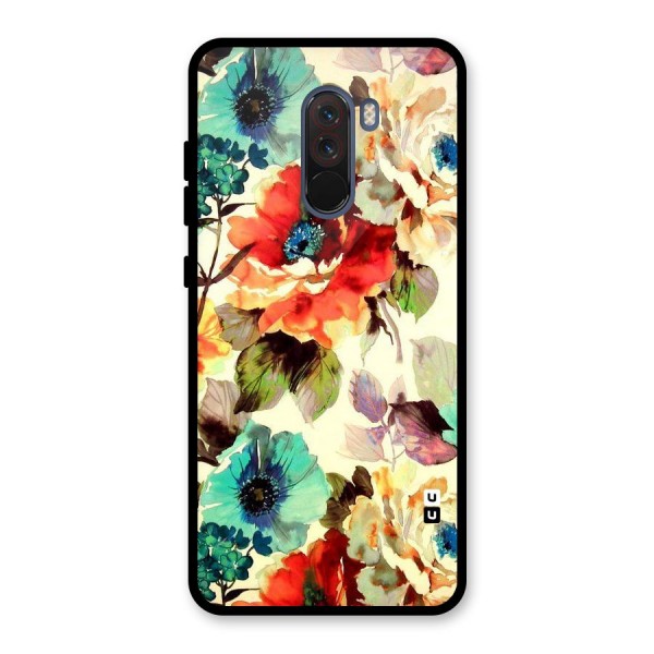 Artsy Bloom Flower Glass Back Case for Poco F1