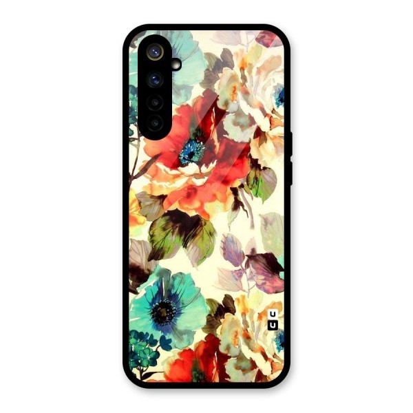 Artsy Bloom Flower Glass Back Case for Realme 6