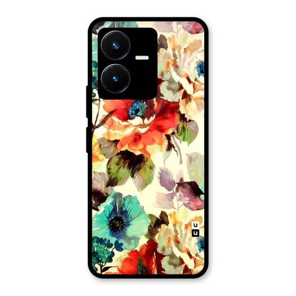 Artsy Bloom Flower Glass Back Case for Vivo Y22