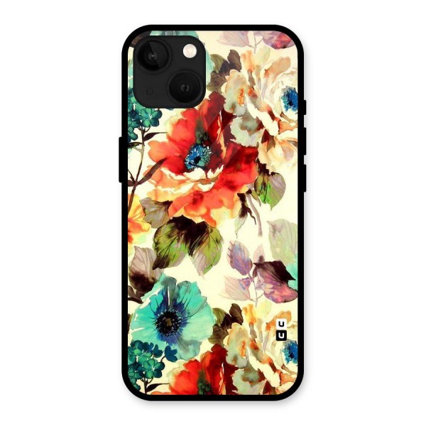 Artsy Bloom Flower Glass Back Case for iPhone 13