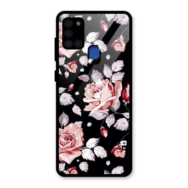 Artsy Floral Glass Back Case for Galaxy A21s