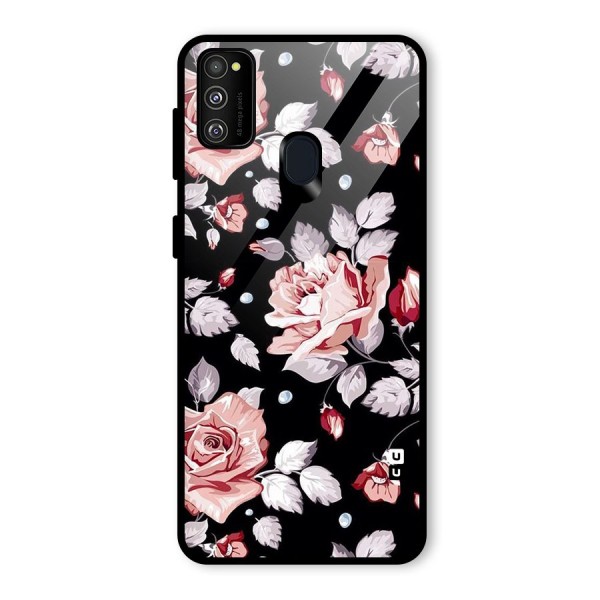 Artsy Floral Glass Back Case for Galaxy M21