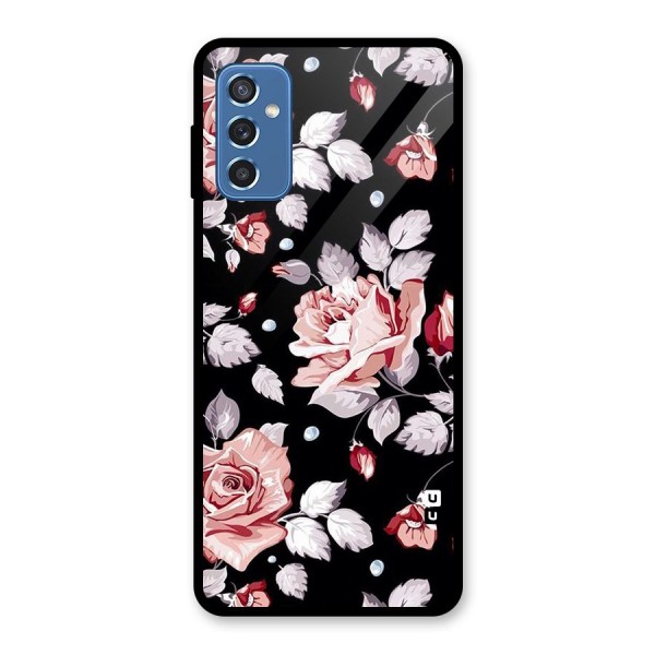 Artsy Floral Glass Back Case for Galaxy M52 5G