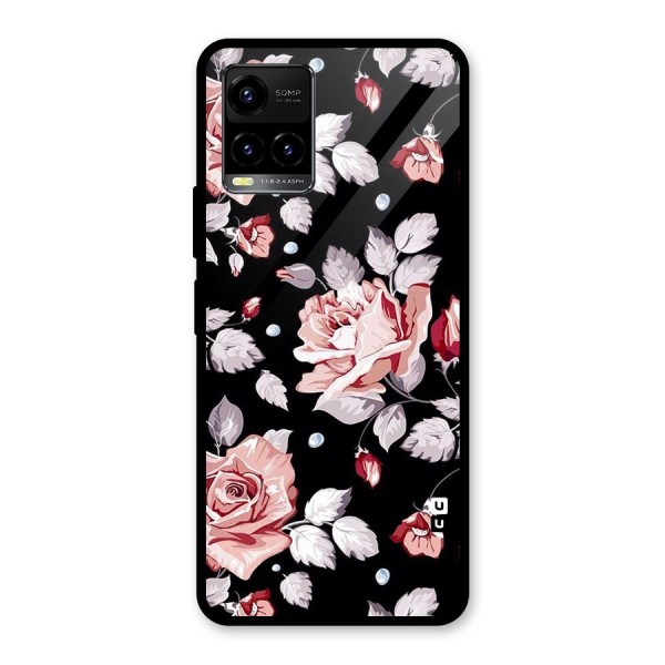 Artsy Floral Glass Back Case for Vivo Y21G