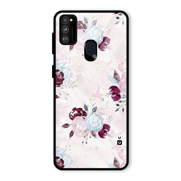 Artsy Florasy Glass Back Case for Galaxy M21