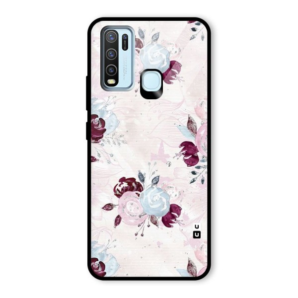 Artsy Florasy Glass Back Case for Vivo Y30