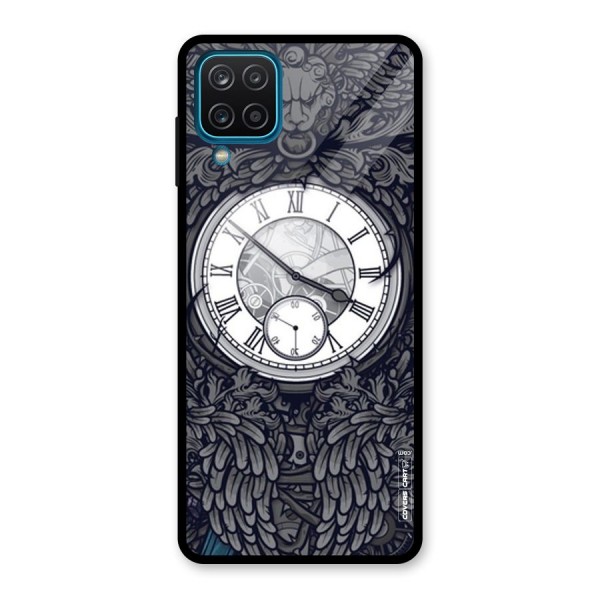 Artsy Wall Clock Glass Back Case for Galaxy A12