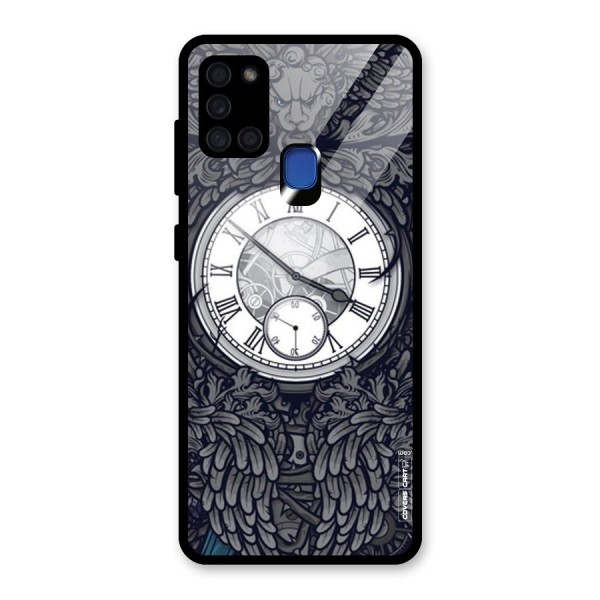 Artsy Wall Clock Glass Back Case for Galaxy A21s