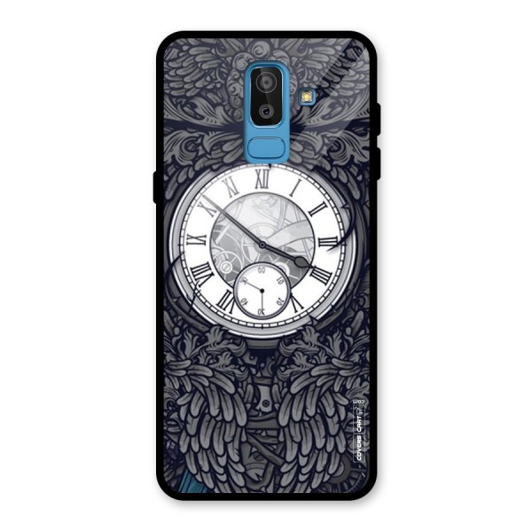 Artsy Wall Clock Glass Back Case for Galaxy J8