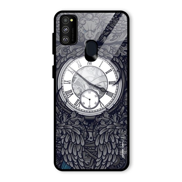 Artsy Wall Clock Glass Back Case for Galaxy M21