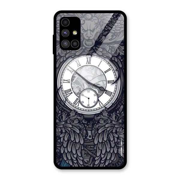 Artsy Wall Clock Glass Back Case for Galaxy M51