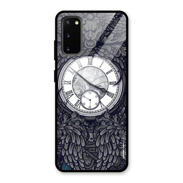 Artsy Wall Clock Glass Back Case for Galaxy S20