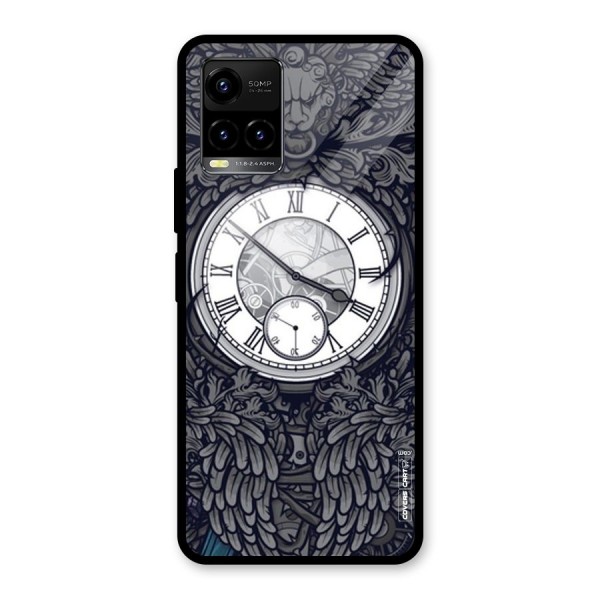 Artsy Wall Clock Glass Back Case for Vivo Y21G