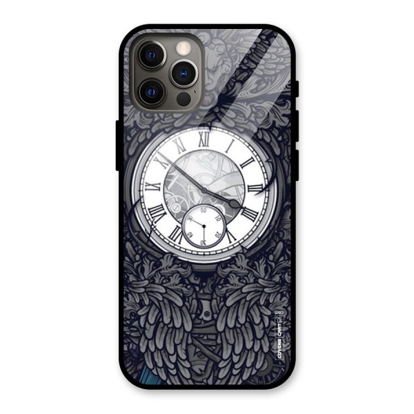 Artsy Wall Clock Glass Back Case for iPhone 12 Pro