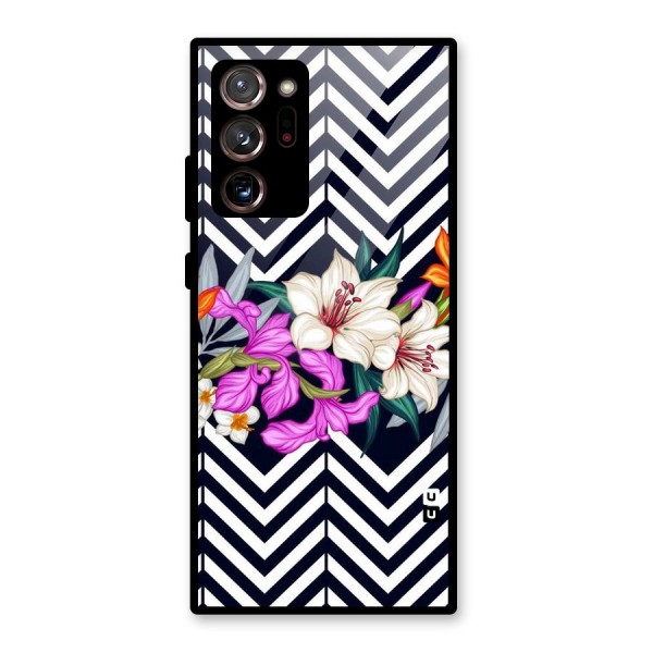 Artsy ZigZag Floral Glass Back Case for Galaxy Note 20 Ultra