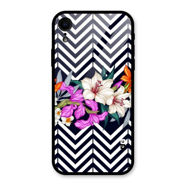 Artsy ZigZag Floral Glass Back Case for XR