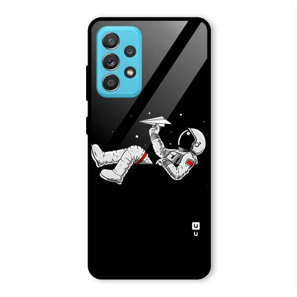 Astronaut Aeroplane Glass Back Case for Galaxy A52s 5G