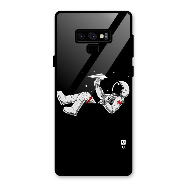 Astronaut Aeroplane Glass Back Case for Galaxy Note 9