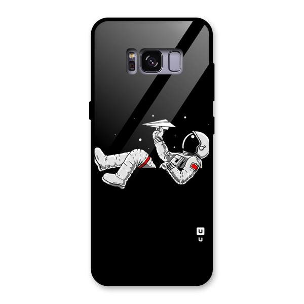 Astronaut Aeroplane Glass Back Case for Galaxy S8