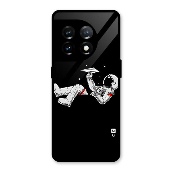 Astronaut Aeroplane Glass Back Case for OnePlus 11