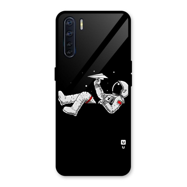 Astronaut Aeroplane Glass Back Case for Oppo F15