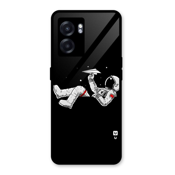 Astronaut Aeroplane Glass Back Case for Oppo K10 (5G)