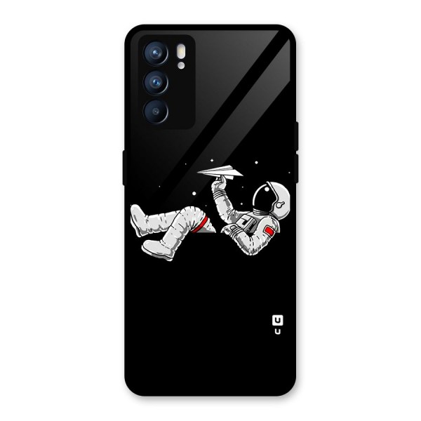 Astronaut Aeroplane Glass Back Case for Oppo Reno6 5G