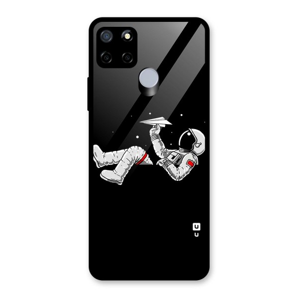 Astronaut Aeroplane Glass Back Case for Realme C12