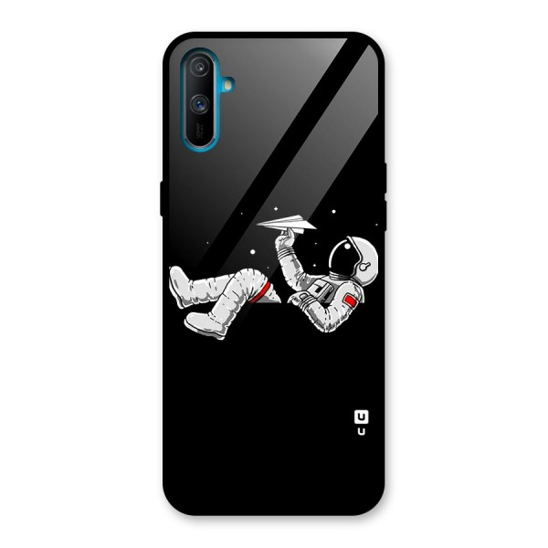 Astronaut Aeroplane Glass Back Case for Realme C3