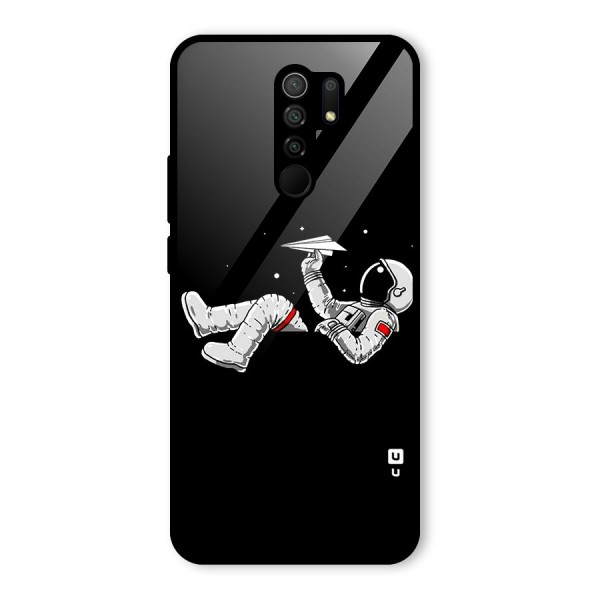 Astronaut Aeroplane Glass Back Case for Redmi 9 Prime