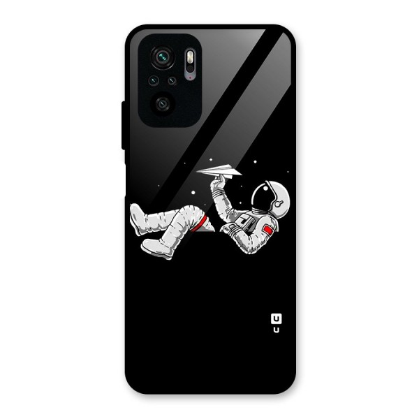 Astronaut Aeroplane Glass Back Case for Redmi Note 10S