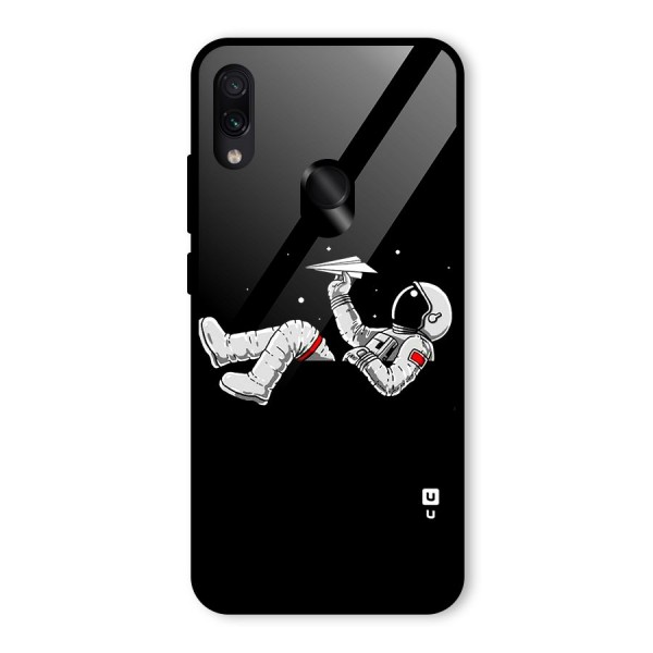 Astronaut Aeroplane Glass Back Case for Redmi Note 7S