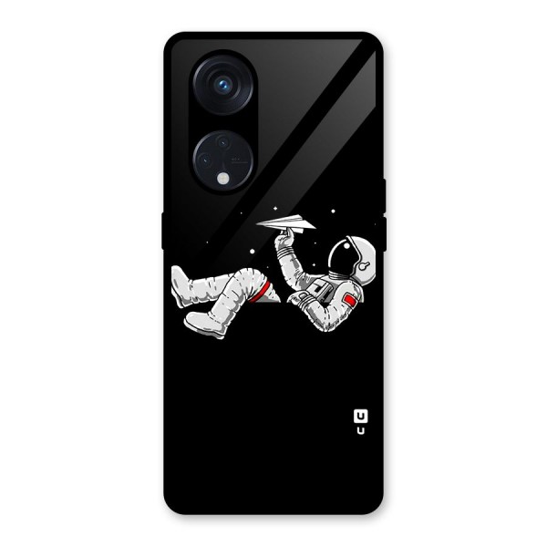 Astronaut Aeroplane Glass Back Case for Reno8 T 5G