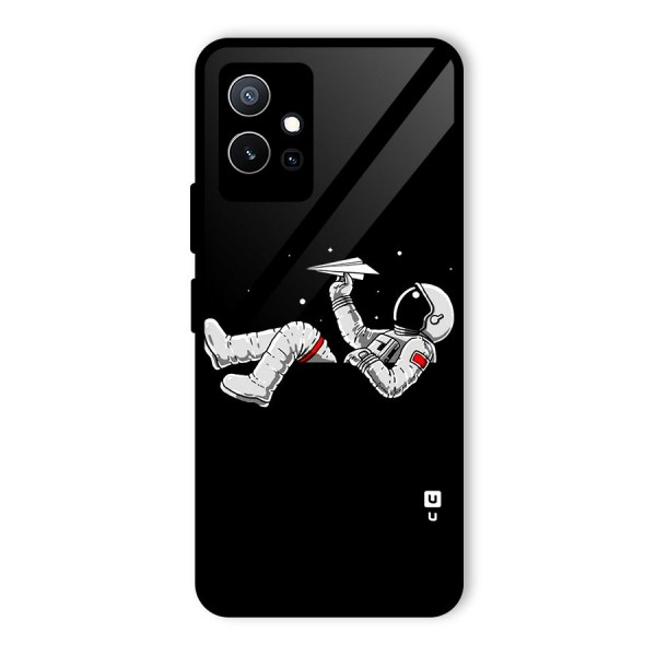 Astronaut Aeroplane Glass Back Case for Vivo T1 5G