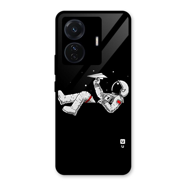 Astronaut Aeroplane Glass Back Case for Vivo T1 Pro