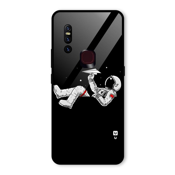 Astronaut Aeroplane Glass Back Case for Vivo V15