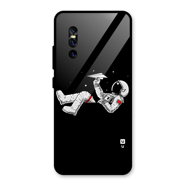 Astronaut Aeroplane Glass Back Case for Vivo V15 Pro