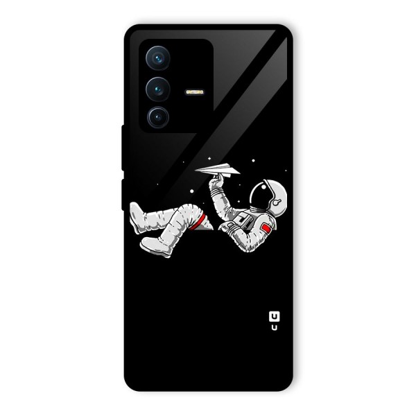 Astronaut Aeroplane Glass Back Case for Vivo V23 Pro