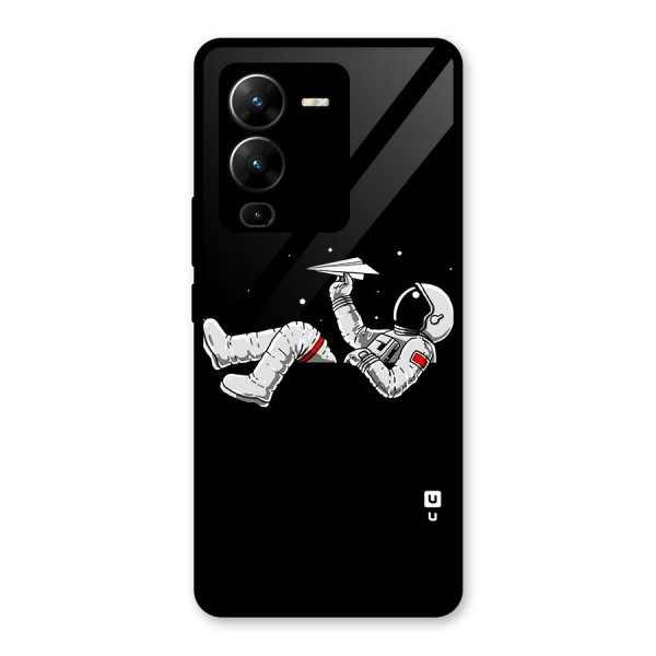 Astronaut Aeroplane Glass Back Case for Vivo V25 Pro