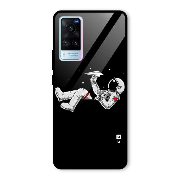 Astronaut Aeroplane Glass Back Case for Vivo X60