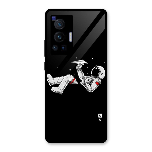 Astronaut Aeroplane Glass Back Case for Vivo X70 Pro