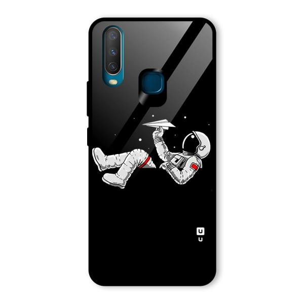 Astronaut Aeroplane Glass Back Case for Vivo Y12