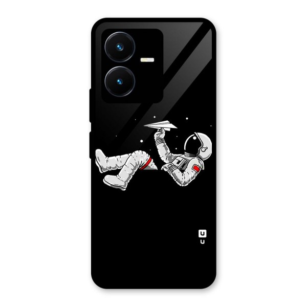 Astronaut Aeroplane Glass Back Case for Vivo Y22